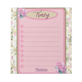 Bloco De Notas Cottagecore Pink Floral Garden Custom