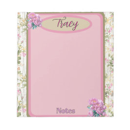 Bloco De Notas Cottagecore Pink Floral Garden Custom