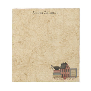 Bloco De Notas Country Red Saltbox, Black Crow, Eu Adoro Primos