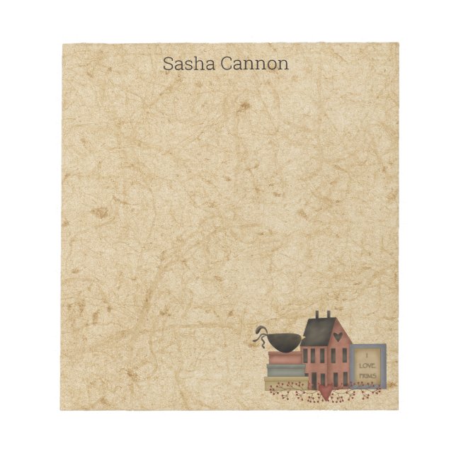 Bloco De Notas Country Red Saltbox, Black Crow, Eu Adoro Primos (Frente)