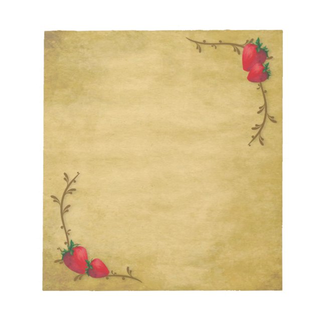 Bloco De Notas Country Strawberry Notepad (Frente)