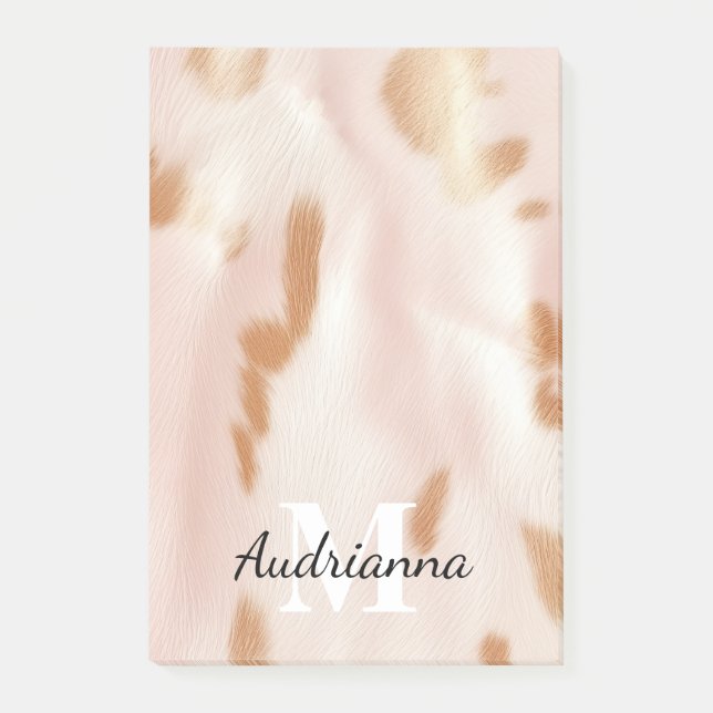 Bloco De Notas Cowgirl Leve Rosa Tan Sudoeste Faux (Frente)