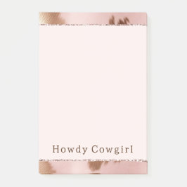 Bloco De Notas Cowhide Dourada-Rosa-Rosa-Blush