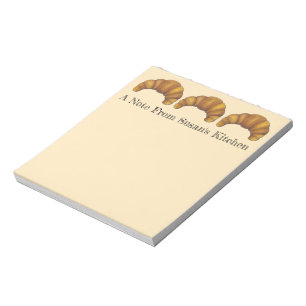 Bloco De Notas Cozinha Personalizada Da Pastelaria Croissant Bake