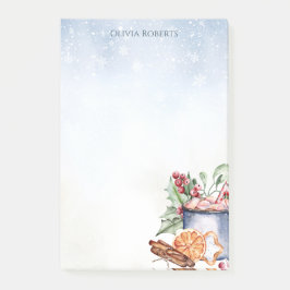 Bloco De Notas Cozy Winter Hot Cocoa Snowly Personalizado