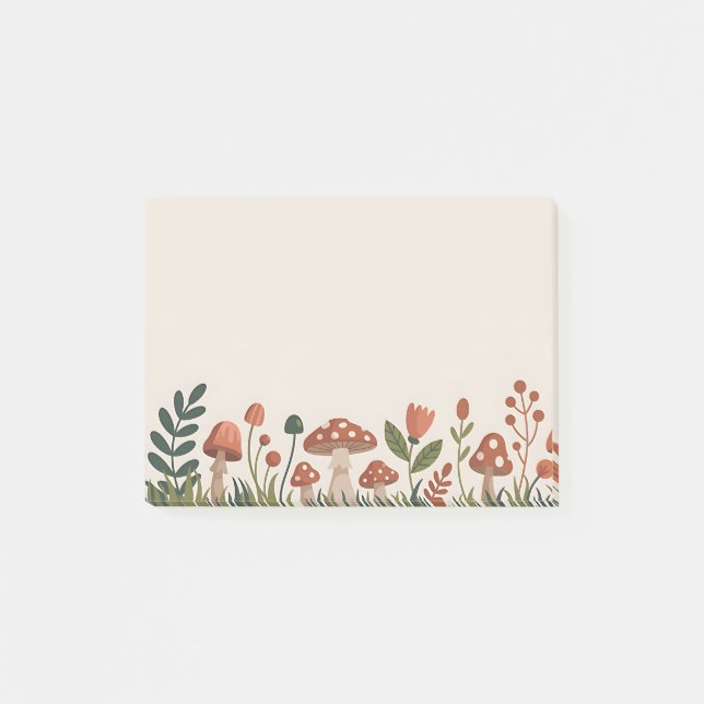 Bloco De Notas Cozy Woodland Mushrooms (Frente)