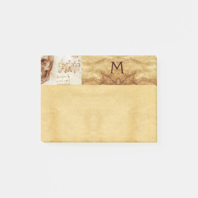 BLOCO DE NOTAS CRÂNIO E DENTES, CLÍNICA DENTAL, MONOGRAMA DENTIST (Frente)