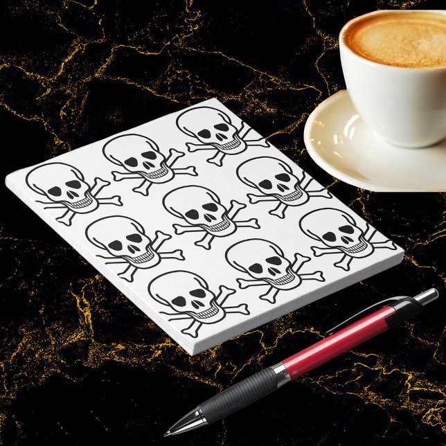 Bloco De Notas Crânio e ossos cruzados (Skull and Crossbones Notepad)