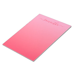 Bloco De Notas Cravo Rosa Fuchsia Gradiente Feminino Assinatura