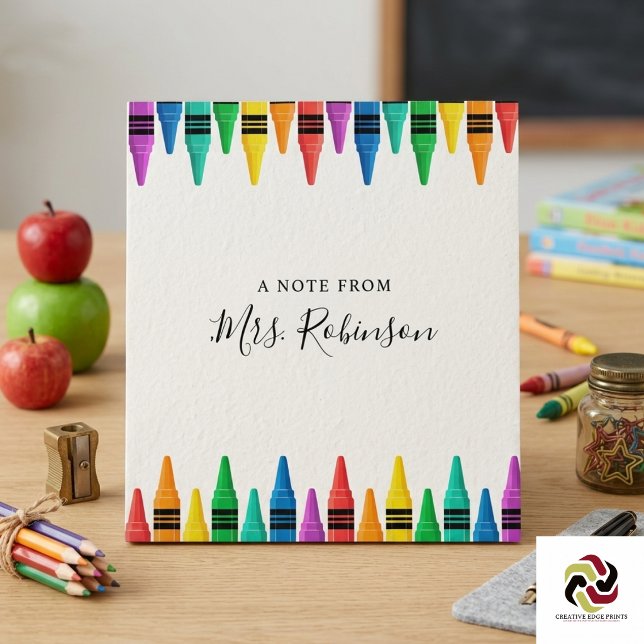 Bloco De Notas Crayon Arco-íris de Agradecimento aos Professores (Teacher Appreciation Rainbow Crayon Notepad
)