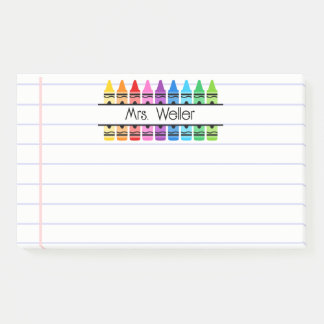 Bloco De Notas Crayon Personalizado Apreciado Professor Enfileira