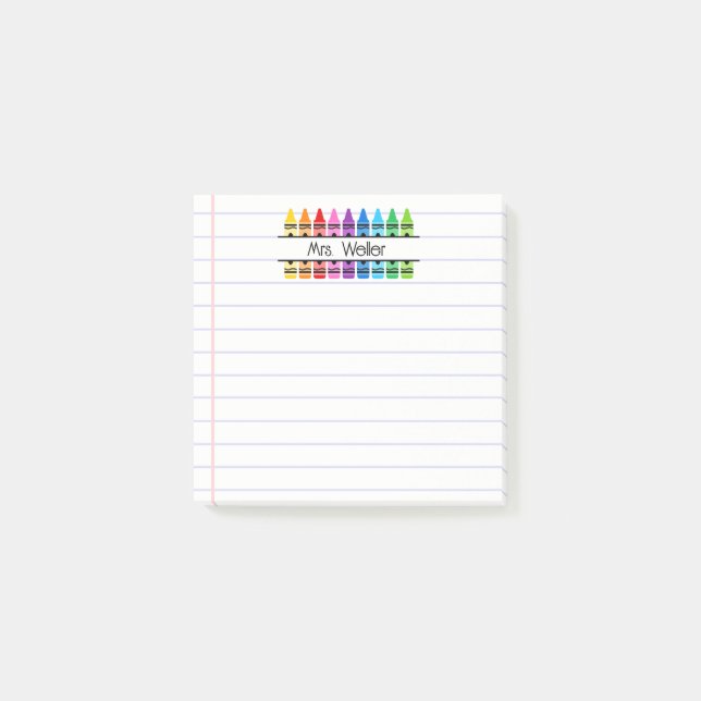Bloco De Notas Crayon Personalizado para Agradecimento de Profess (Frente)