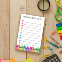 Crayons Coloridos e Estrelas Coisas A Fazer