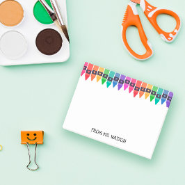 Bloco De Notas Crayons Coloridos Nota Do Professor