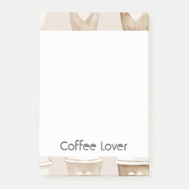 Bloco De Notas Cream Coffee Heart Cups