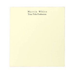 Bloco De Notas Cream Cor Simples, Elegante Moderno