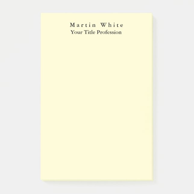 Bloco De Notas Cream Cor Simples, Elegante Moderno (Frente)