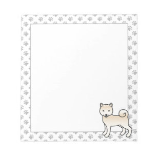 Bloco De Notas Cream Shiba Inu - Cão e patas