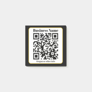 Bloco De Notas Create Your Own QR Code Black White Gold Border