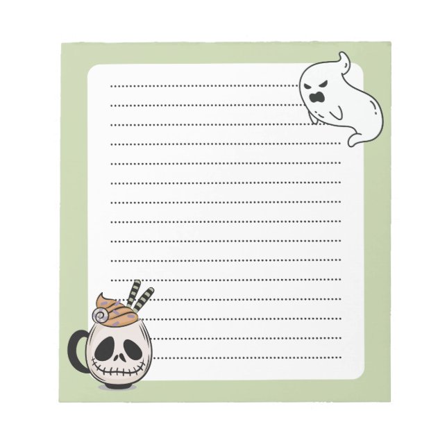 Bloco De Notas Creepy Kawaii Ghoul Mug e Ghost Notepad (Frente)