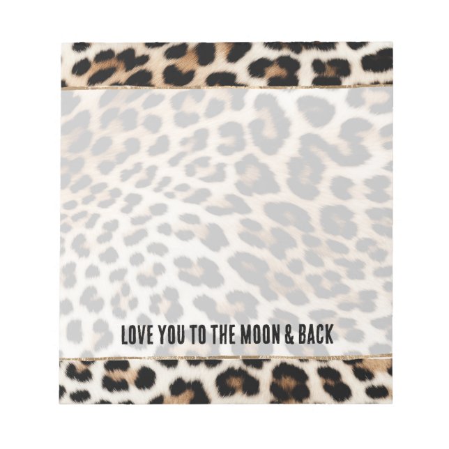 Bloco De Notas Creme Black Leopardo Print (Frente)