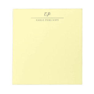 Bloco De Notas Creme Caligrafia Monogramada Moderna Nome Simples