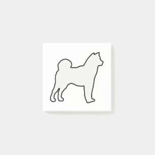 Bloco De Notas Creme de silhueta Shiba Inu
