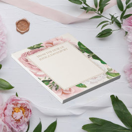 Bloco De Notas Creme Floral Antiquado, Cor-de-Rosa, da Mesa