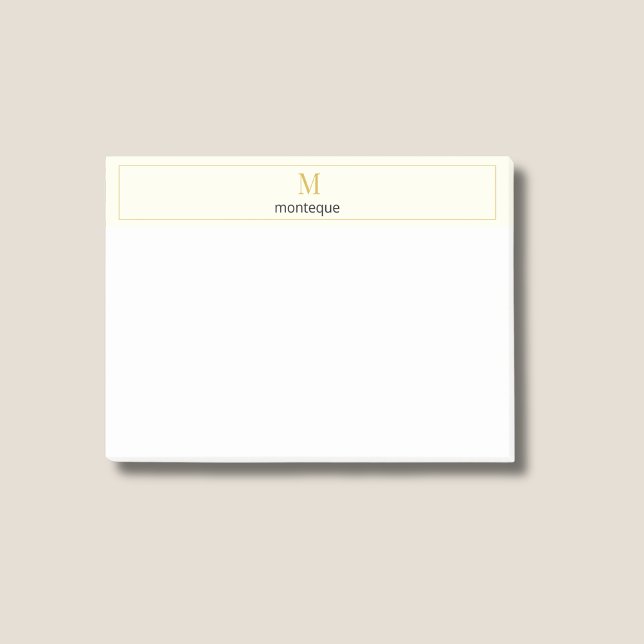 Bloco De Notas Creme Luxo Serif Personalizado Monograma (Criador carregado)
