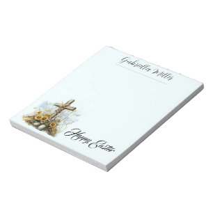 Bloco De Notas Crença de Primavera & Saudação de Páscoa Floral