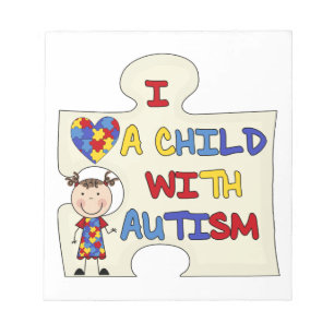 Bloco De Notas Criança com a menina triguenha 2 do autismo