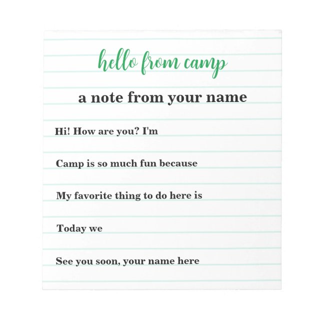 Bloco De Notas Crianças - Notepad Personalizado para o Campo de V (Frente)