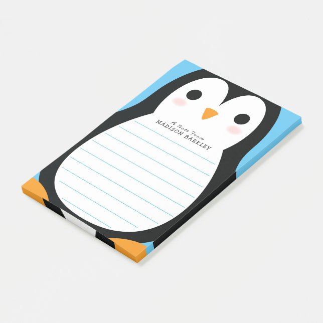Bloco De Notas Crianças Pinguin Cute (Inclinado)