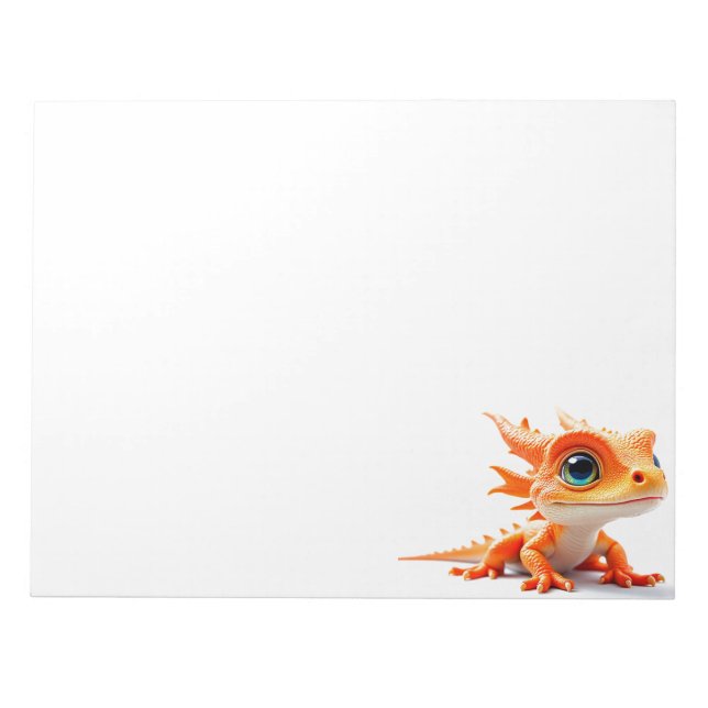 Bloco De Notas Criatura de Lagarto Laranja (Frente)