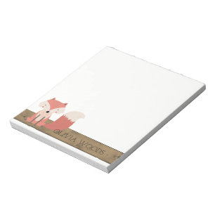 Bloco De Notas Criaturas de madeira rústicas bonitos da floresta