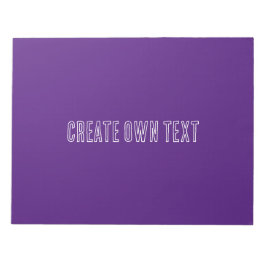 Bloco De Notas Crie seu próprio texto Fundo Roxo Real Estudante 