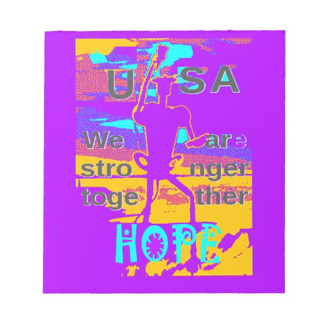 Bloco De Notas Crie Sua Esperança Dos EUA De Que Estaremos Mais F (Frente)