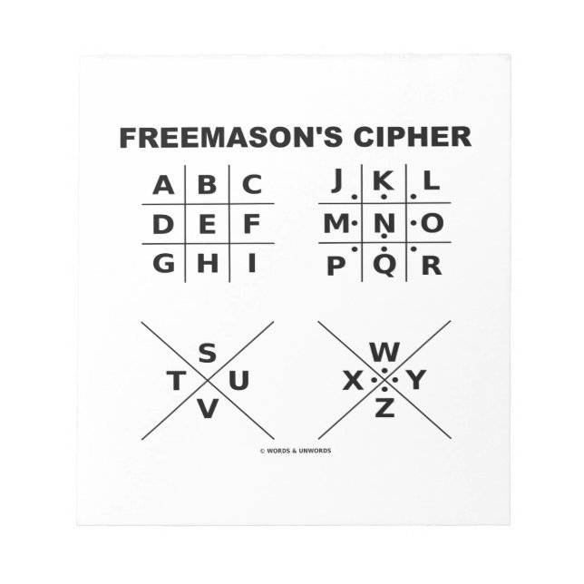 Bloco De Notas Criptografia de Freemason (Frente)
