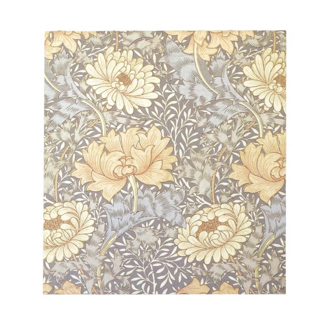Bloco De Notas Crisântemo Flor Bonita William Morris (Frente)