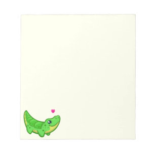 Bloco De Notas Crocodilo bonito ama crianças de desenho animado 