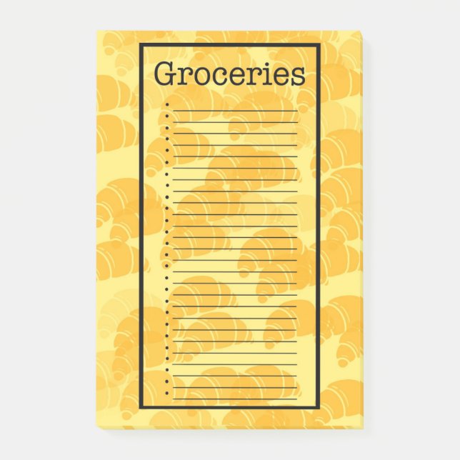 Bloco De Notas Croissant Grocery List (Frente)