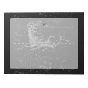 Bloco De Notas Cromo como Aries Símbolo Zodíaco em Hevelius 1690