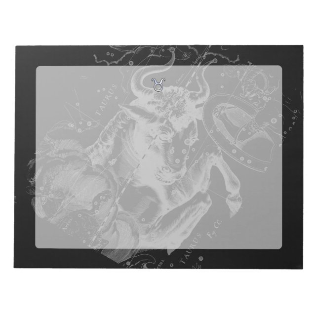 Bloco De Notas Cromo como Taurus assina Hevelius (Frente)