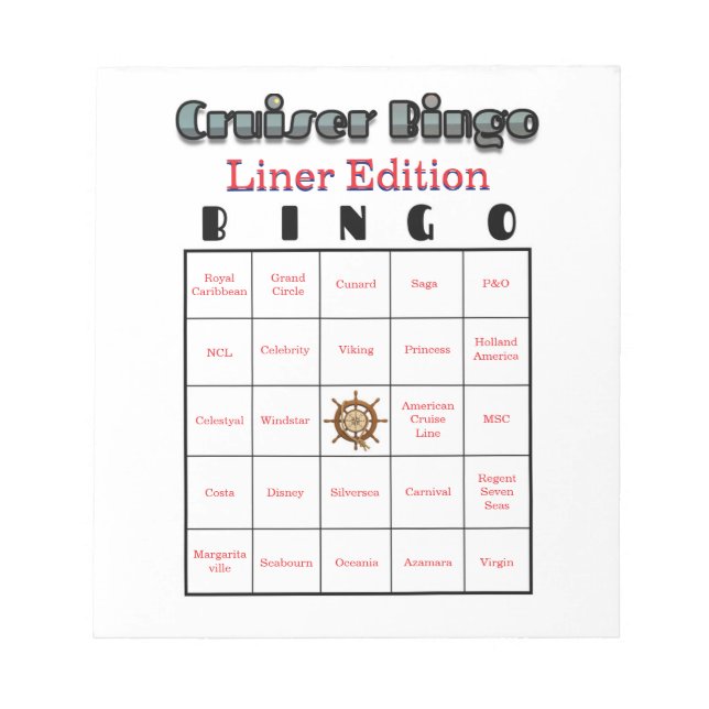 Bloco De Notas Cruiser's Bingo Liner Edition (Frente)