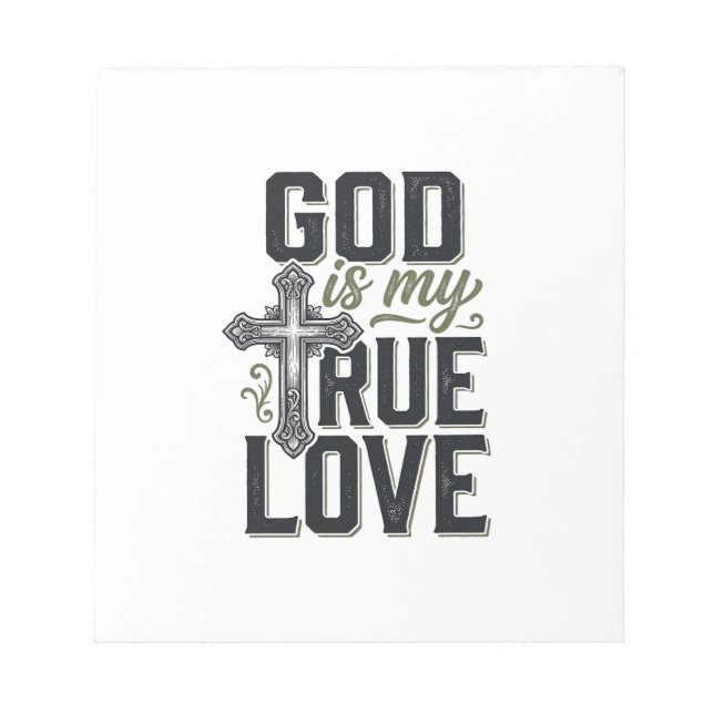 Bloco De Notas Cruz Cristã Deus É Meu Verdadeiro Amor Vetor (Frente)