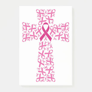 Bloco De Notas Cruz de Fita Rosa de Consciência do Cancer da Mam
