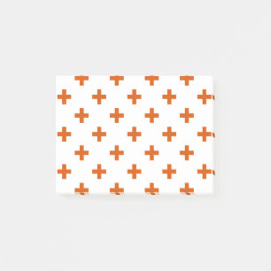 Bloco De Notas Cruz de polca laranja no branco