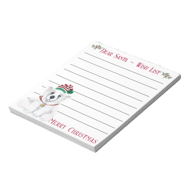 Bloco De Notas Cubo de urso polar, Papai noel (Invertido)