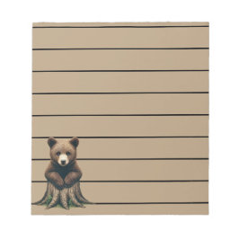 Bloco De Notas Cubo do Urso Adorável Sentado na Bomba da Árvore