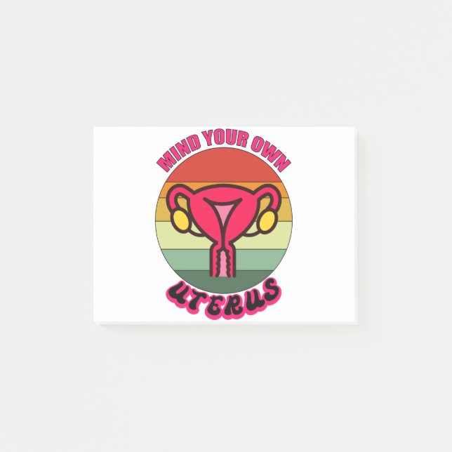 Bloco De Notas Cuide do Seu Próprio Útero Direitos Feministas Pró (Frente)